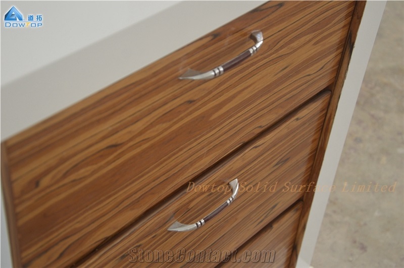 White Office Solid Surface Reception Desk