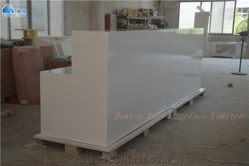 White Office Solid Surface Reception Desk