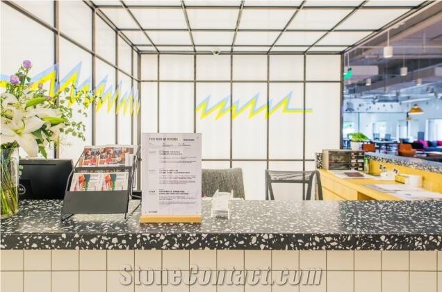 Black Cement Base Bar Top Terrazzo Countertops
