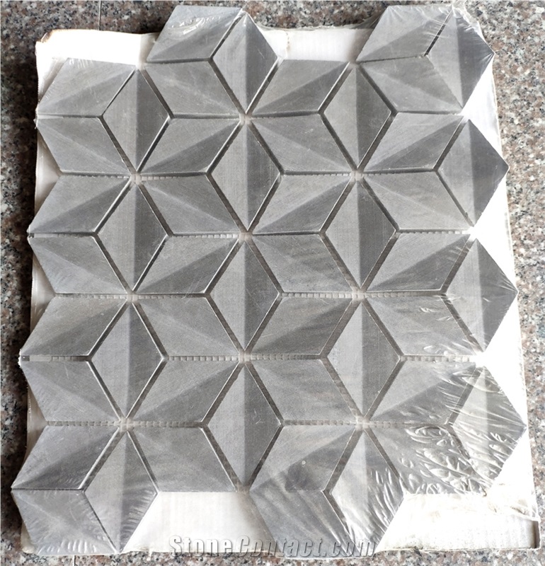 Black Mixed White Marble Waterjet and 3d Mosaic