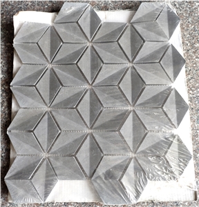 Exquisite Grey Hexagon 3d Marble Stone Mosaic Tile