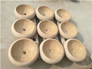 Luxury Handmade Oval Shaped Marble Bathroom Basin
