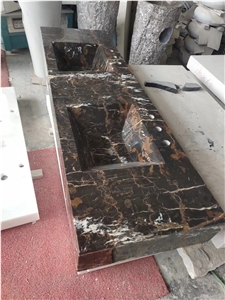 Modern Double Square Shape Marble Basin