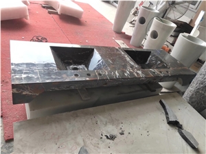 Modern Double Square Shape Marble Basin