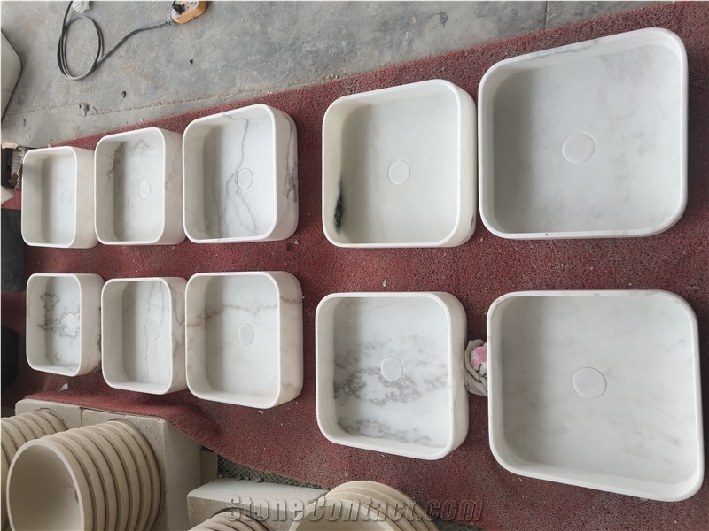 Natural Marble Pedestal Sink from China