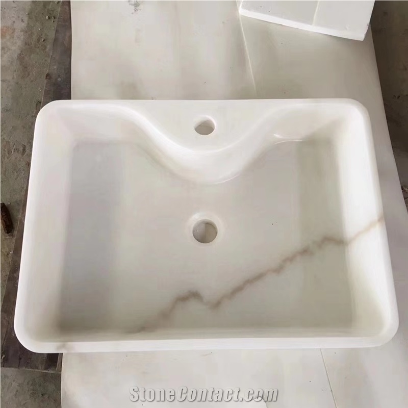 Natural Marble Pedestal Sink from China