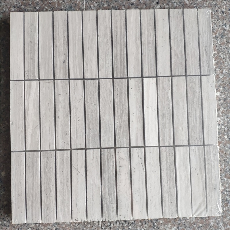 Square Shaped Natural Travertine Strips Mosaic