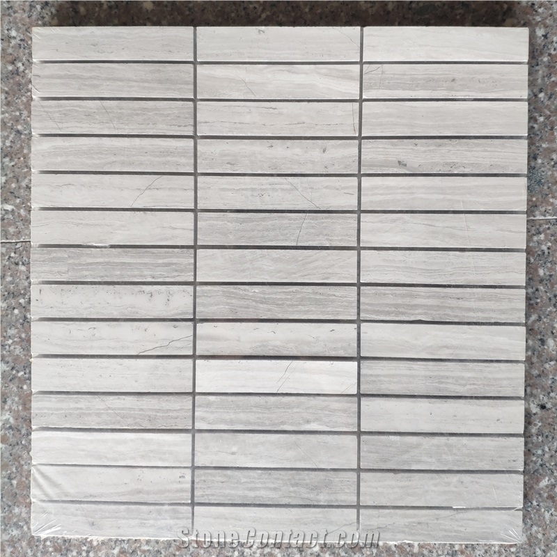 Square Shaped Natural Travertine Strips Mosaic
