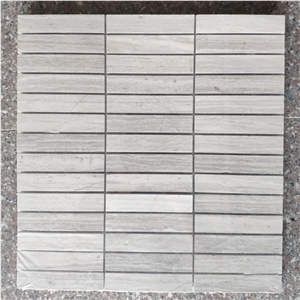 Square Shaped Natural Travertine Strips Mosaic