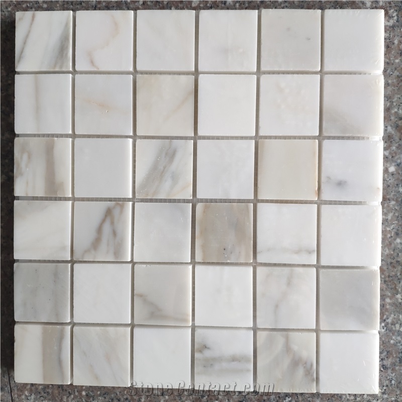 Square Shaped Natural Travertine Strips Mosaic