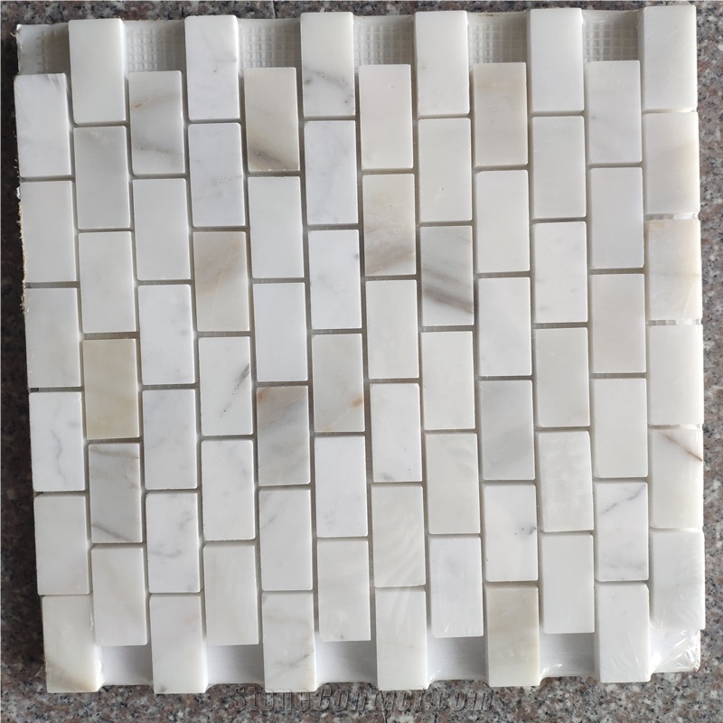 Square Shaped Natural Travertine Strips Mosaic