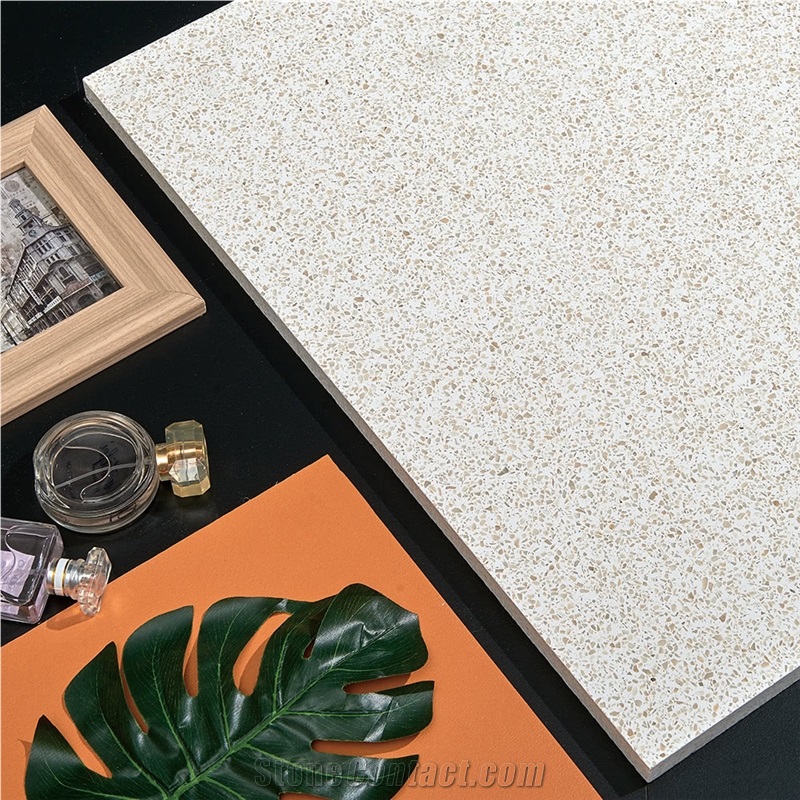 White And Blue Cement Terrazzo Stone Flooring