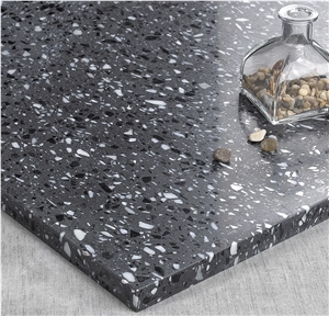 White And Blue Cement Terrazzo Stone Flooring