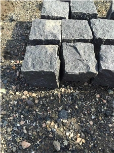 Black Basalt G684 Split Cobble Stones Cubes Setts