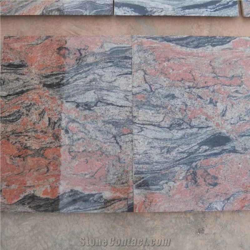 Cheap India Multicolor Red Granite Tiles