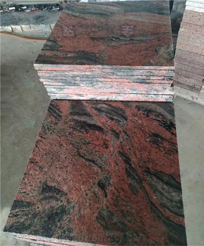 Cheap India Multicolor Red Granite Tiles
