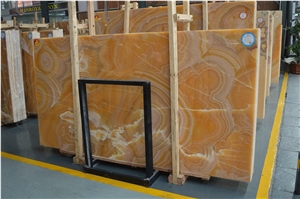 China Luxury Transparent Orange Onyx Slabs Tiles