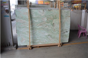 China Rainbow Green Onyx Slabs Bathroom Tiles