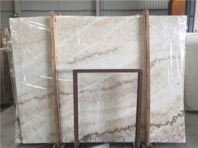 China Rainbow White Onyx Slabs Tiles