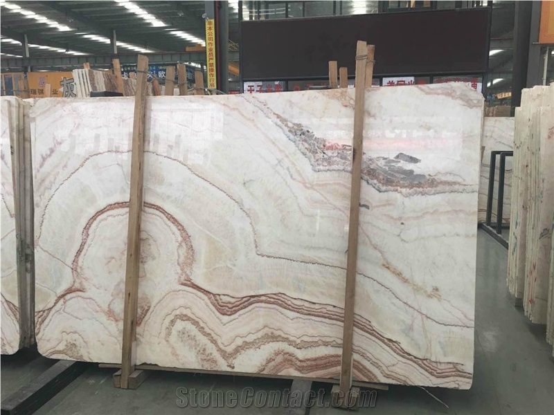 China Rainbow White Onyx Slabs Tiles