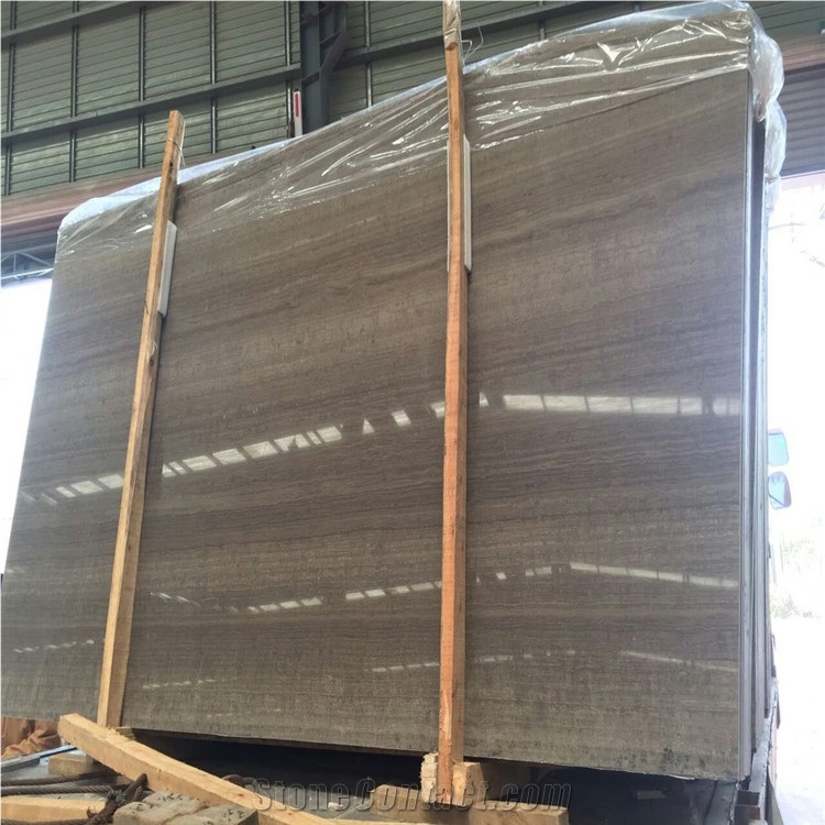 China Serpegiante Wooden Gey Marble Big Slabs