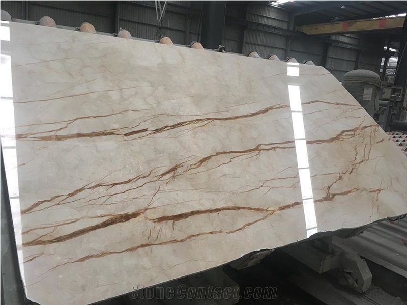 Crema Eva Evita King Menes Gold Marble Slabs Tiles