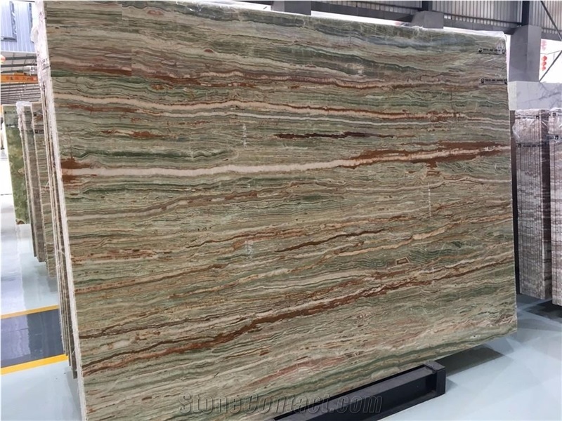 Pakistan Bamboo Green Onyx Slabs Tiles