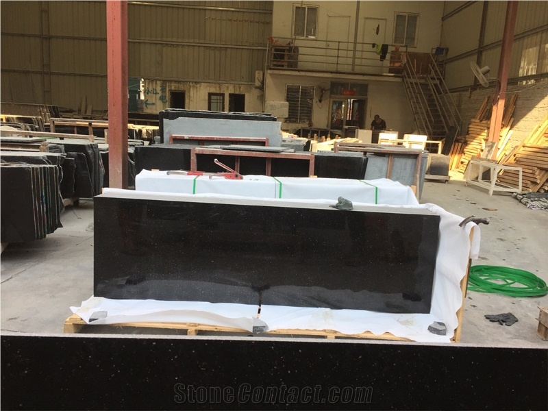 Black Galaxy Granite Half Slab Tiles