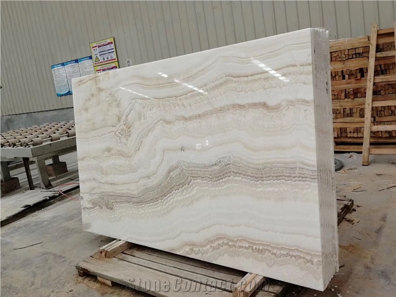 Turkey White Onyx Slab Backlight Vein Cut