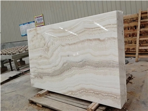 Turkey White Onyx Slab Backlight Vein Cut