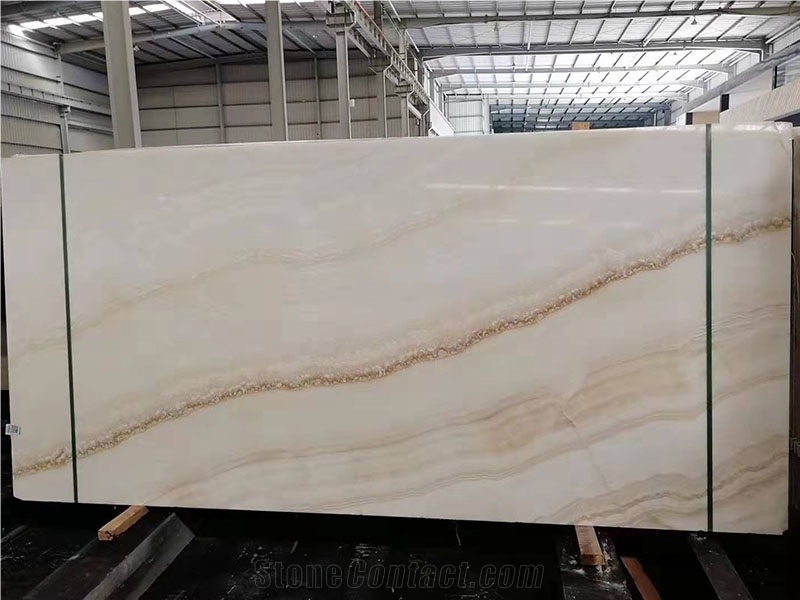 White Veins Onyx Slab