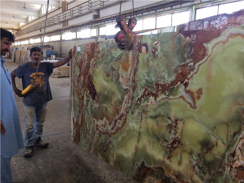 Multi Green Onyx Slabs