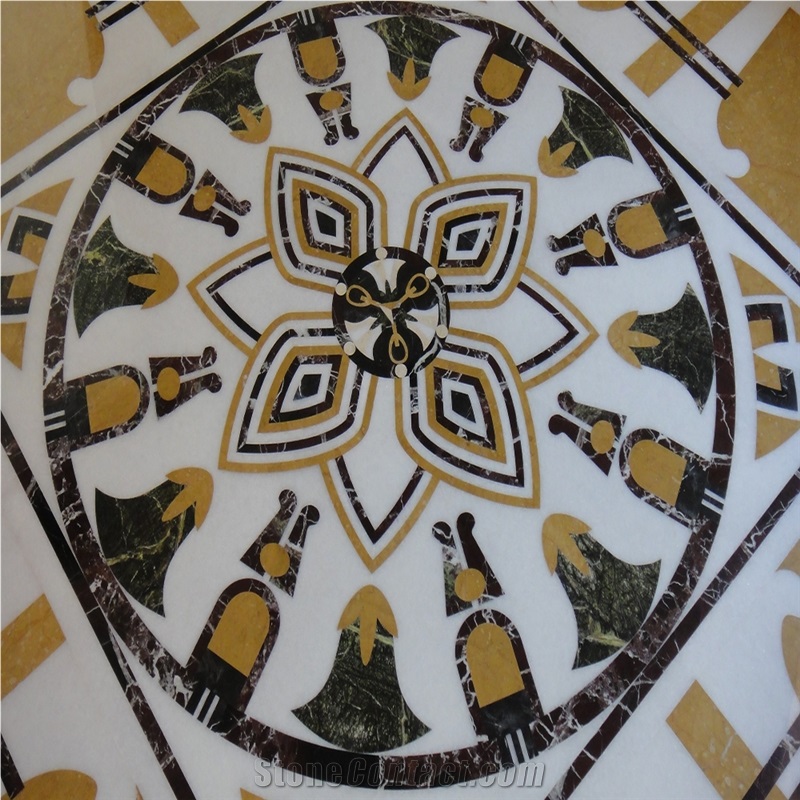 Waterjet Marble Inlay Floor Medallion