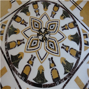 Waterjet Marble Inlay Floor Medallion