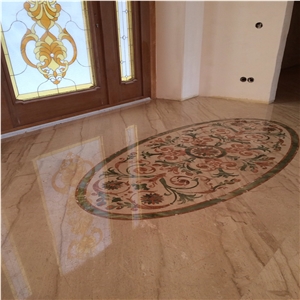 Waterjet Marble Inlay Floor Medallion