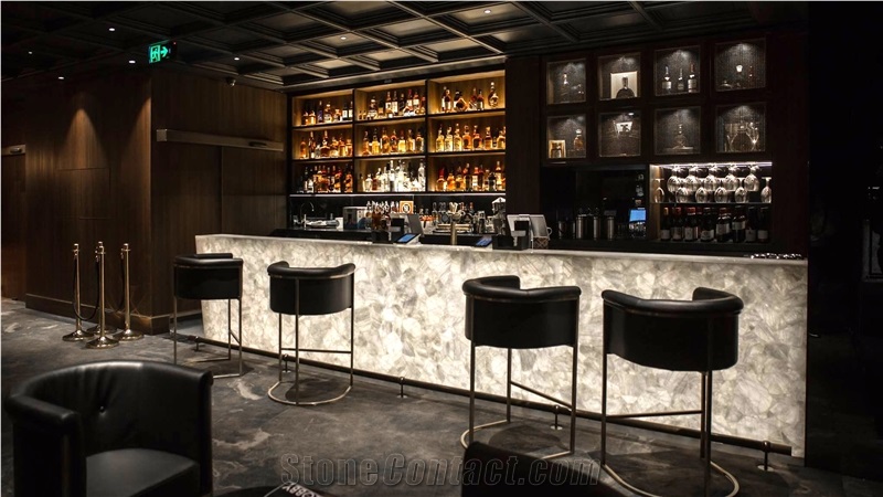 Backlit Caesarstone Concetto White Quartz