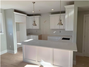 Sparkle White Artificial Quartz Stone Kitchen Countertop