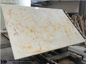 Artificial Marble Beige Onxy Slab Doing Stone