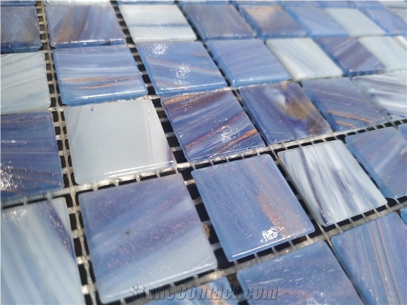 Blue Glass Mosaic Wall and Floor Tile