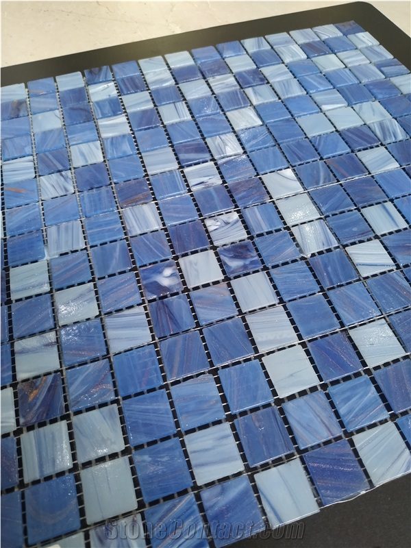 Blue Glass Mosaic Wall and Floor Tile