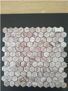 Pink Glass Mosaic Tile