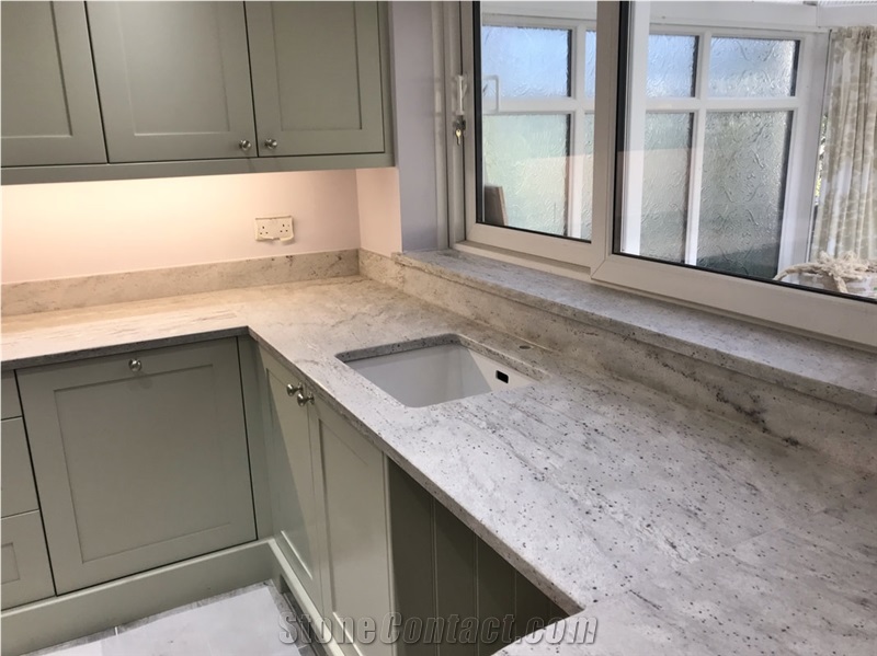 Thunder River White Granite Kitchen Countertops