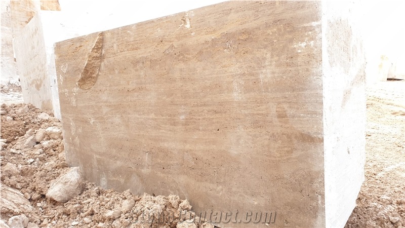 Mut Travertine Block, Turkey Beige Travertine