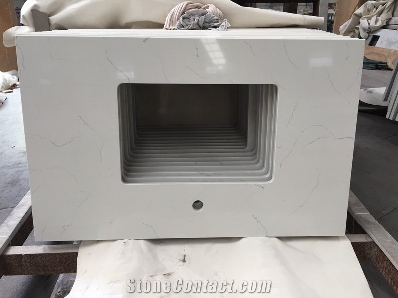 Bianco Carrara Venato Quartz Stone for Countertop