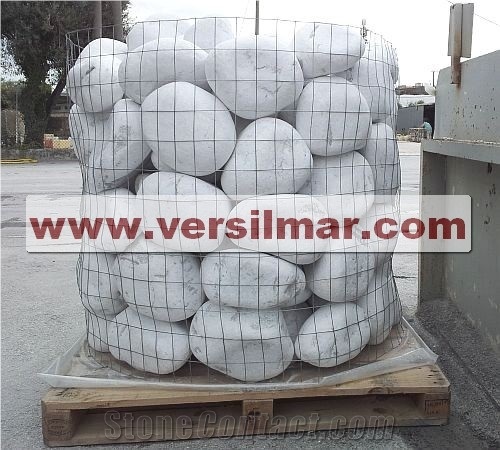 Bianco Carrara Marble Pebbles Mm. 250/400