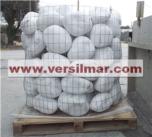 Bianco Carrara Marble Pebbles Mm. 250/400