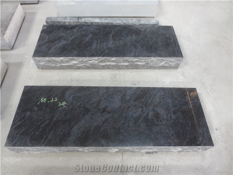 Bahama Blue Granite Cemetery Flats Tombstone 01