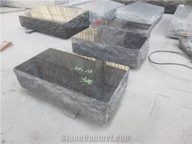 Bahama Blue Granite Cemetery Flats Tombstone 01