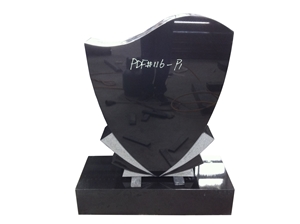 Black Granite Engraved Upright Monument 20