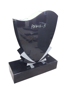 Black Granite Engraved Upright Monument 20